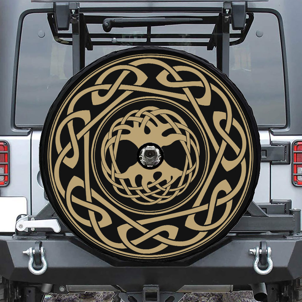 Viking Tree Of Life Print Tire Cover With Camera Hole