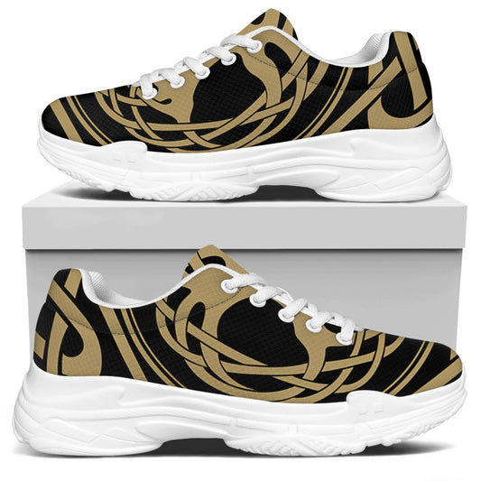 Viking Tree Of Life Print White Chunky Shoes