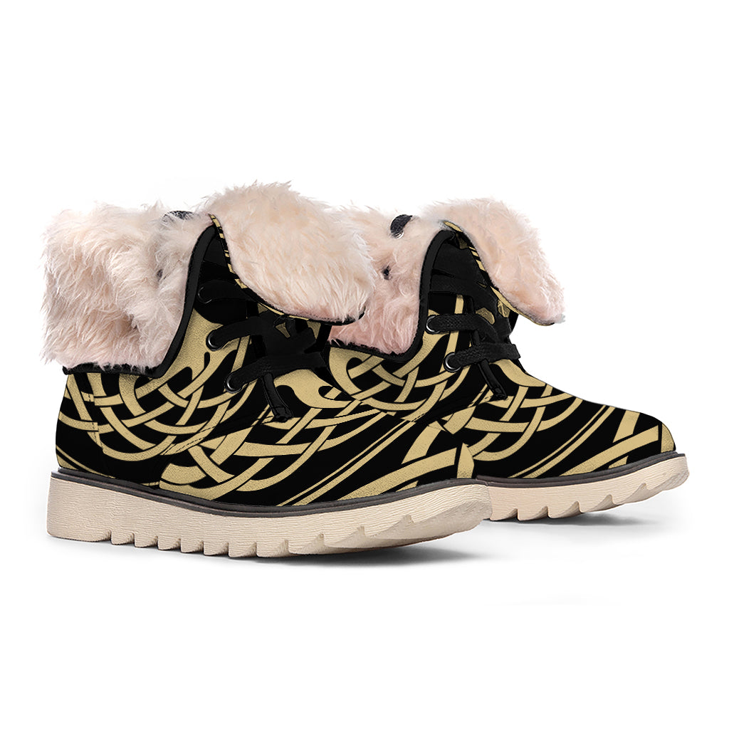 Viking Tree Of Life Print Winter Boots
