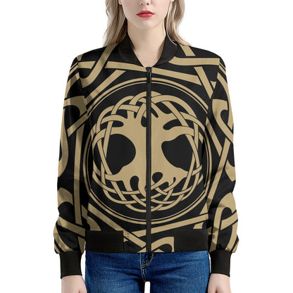 Viking Tree Of Life Print Women's Bomber Jacket