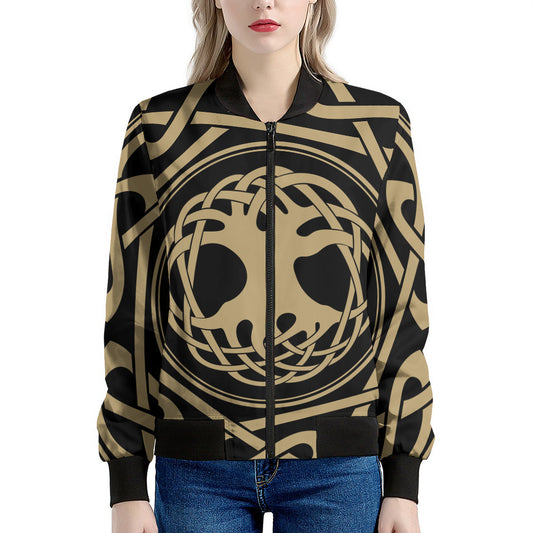 Viking Tree Of Life Print Women's Bomber Jacket