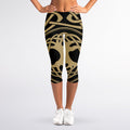 Viking Tree Of Life Print Women's Capri Leggings