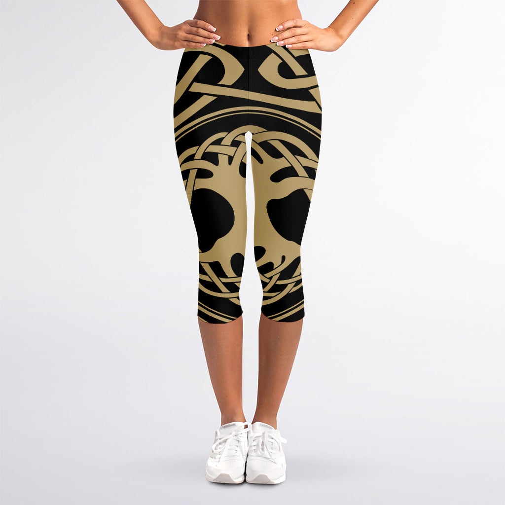 Viking Tree Of Life Print Women's Capri Leggings