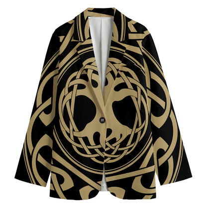 Viking Tree Of Life Print Women's Cotton Blazer