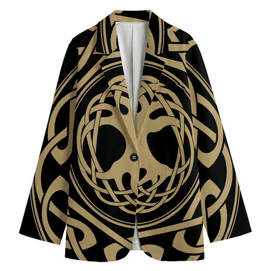 Viking Tree Of Life Print Women's Cotton Blazer