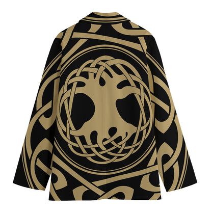 Viking Tree Of Life Print Women's Cotton Blazer