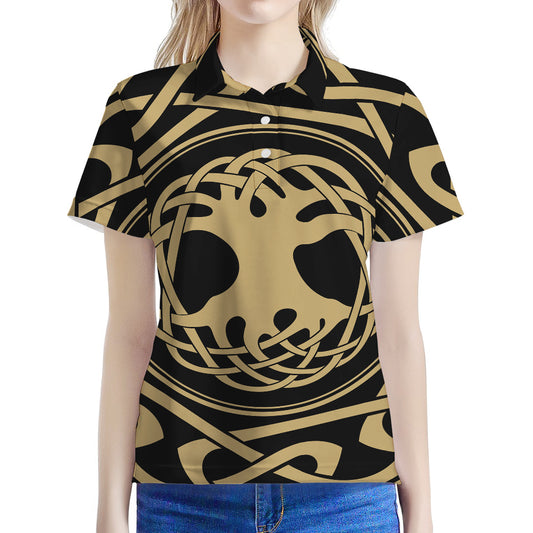 Viking Tree Of Life Print Women's Polo Shirt