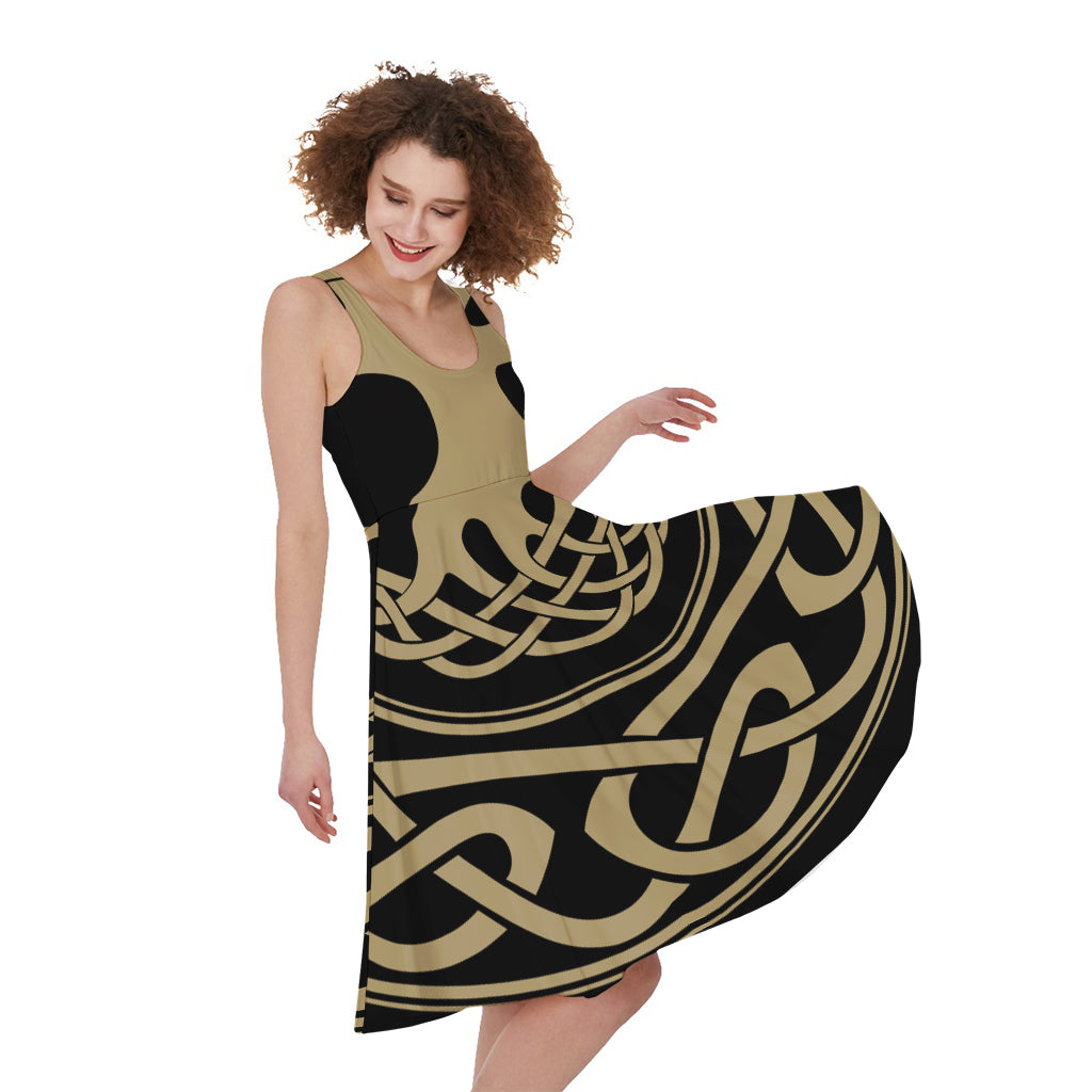 Viking Tree Of Life Print Women's Sleeveless Dress