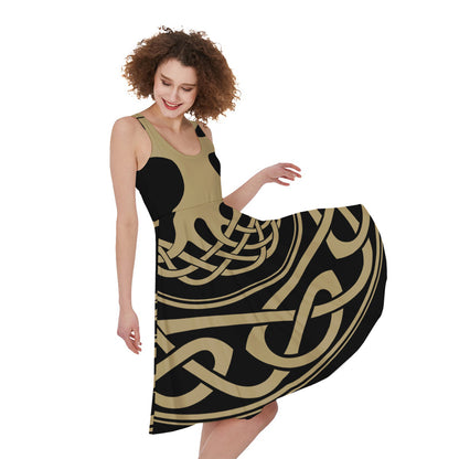 Viking Tree Of Life Print Women's Sleeveless Dress