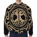 Viking Tree Of Life Print Zip Sleeve Bomber Jacket
