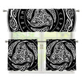 Viking Triple Horn Of Odin Print 3 Piece Kitchen Curtains