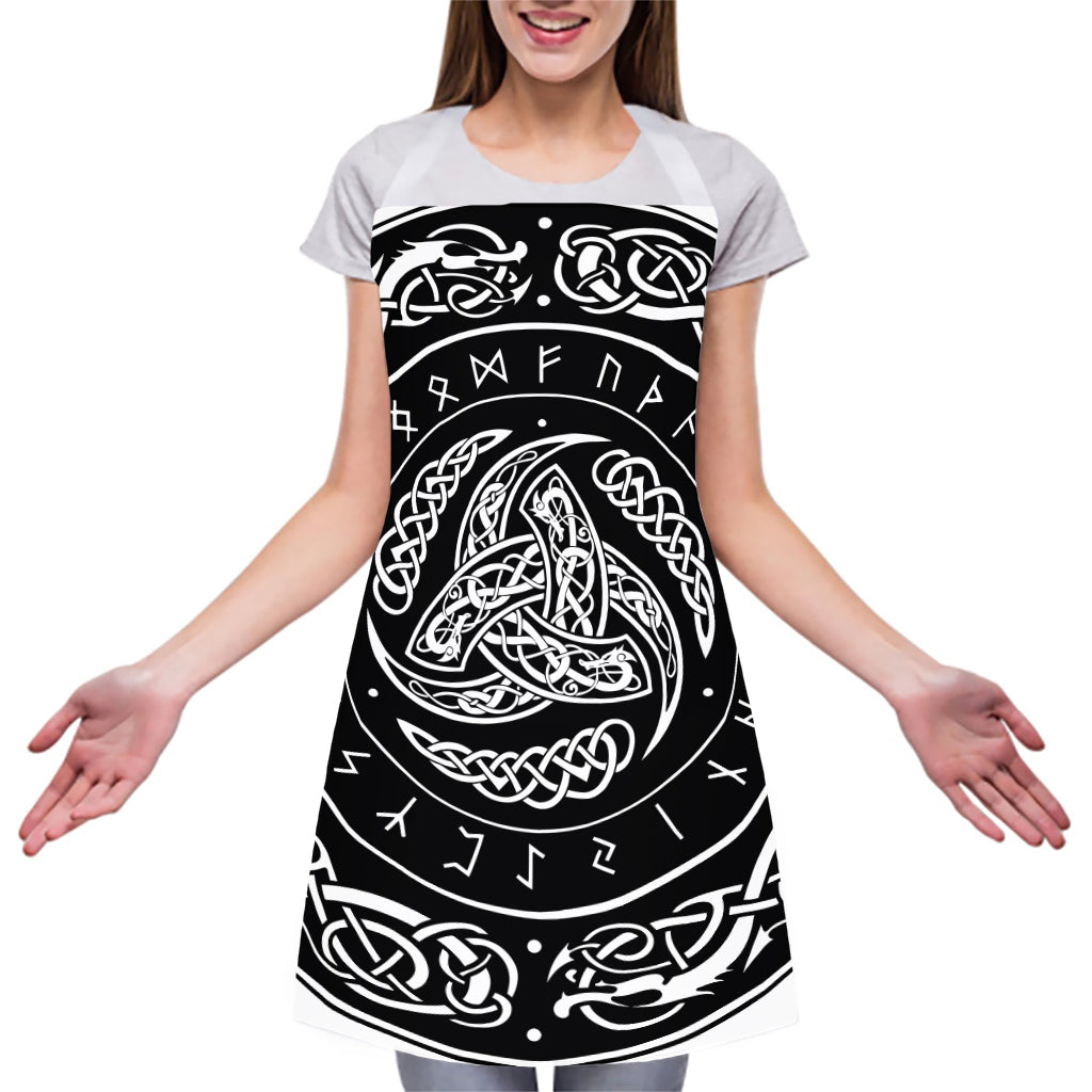 Viking Triple Horn Of Odin Print Adjustable Apron