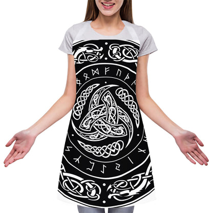 Viking Triple Horn Of Odin Print Adjustable Apron