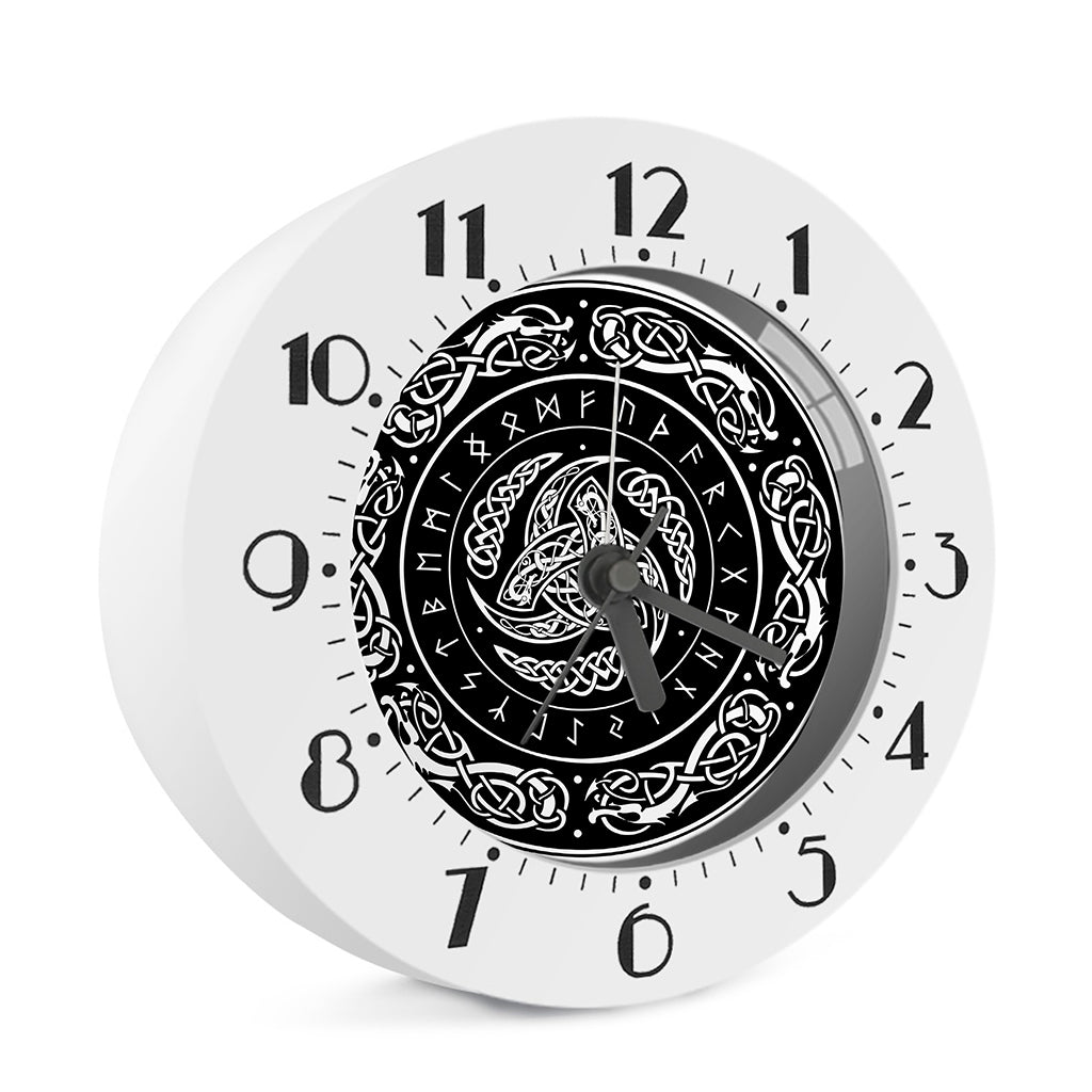 Viking Triple Horn Of Odin Print Alarm Clock