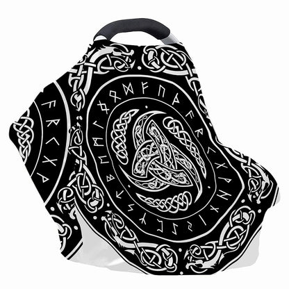 Viking Triple Horn Of Odin Print Baby Seat Cover