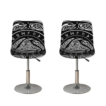 Viking Triple Horn Of Odin Print Bar Stool Covers