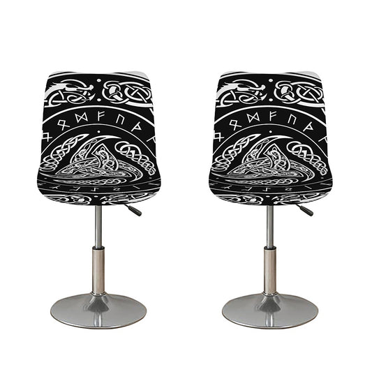 Viking Triple Horn Of Odin Print Bar Stool Covers