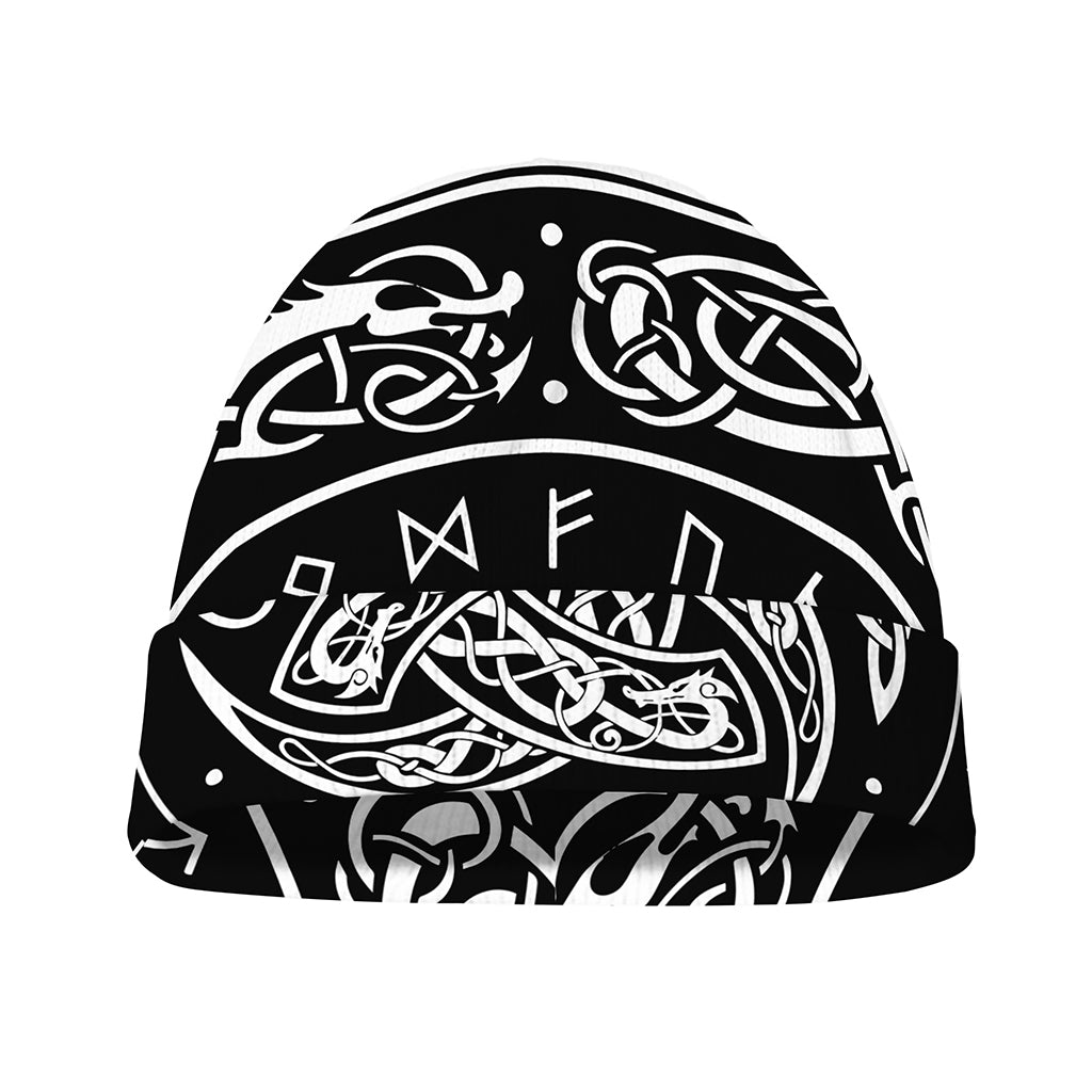 Viking Triple Horn Of Odin Print Beanie