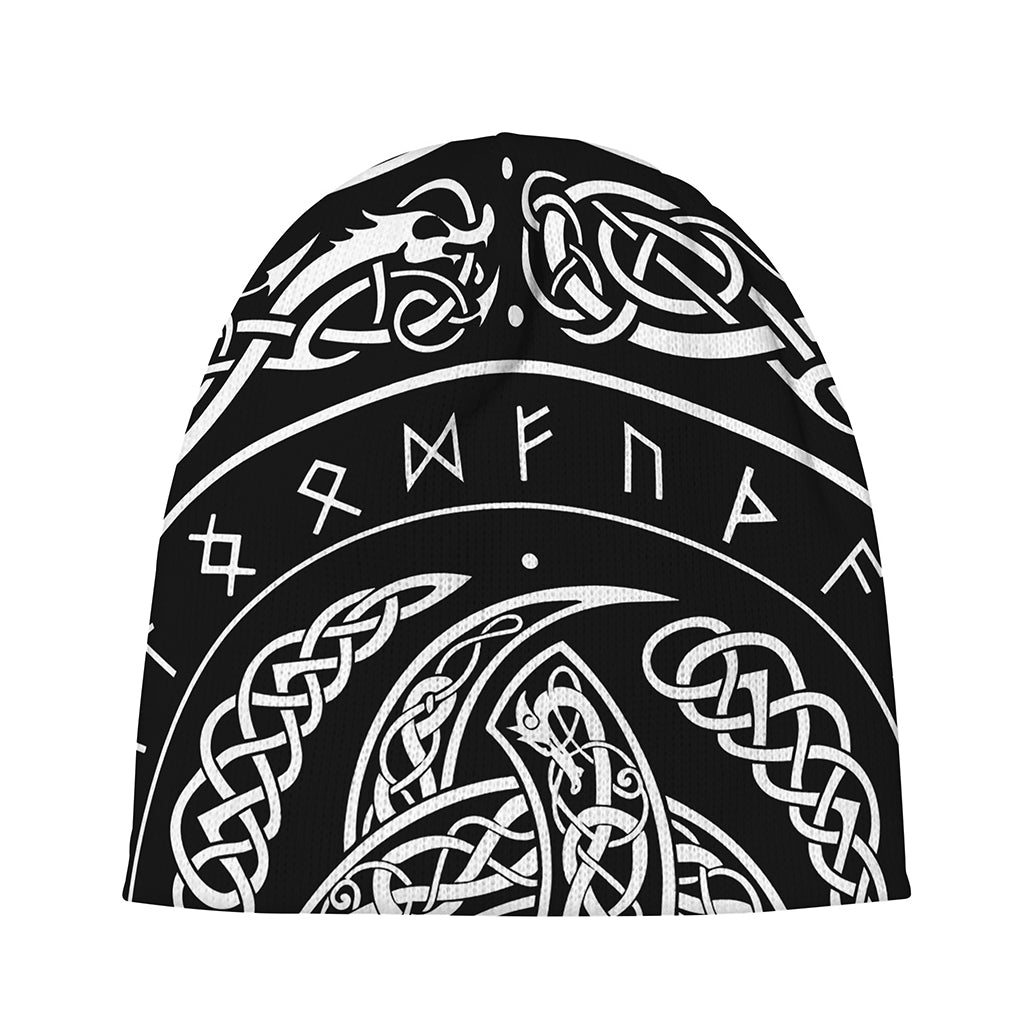 Viking Triple Horn Of Odin Print Beanie