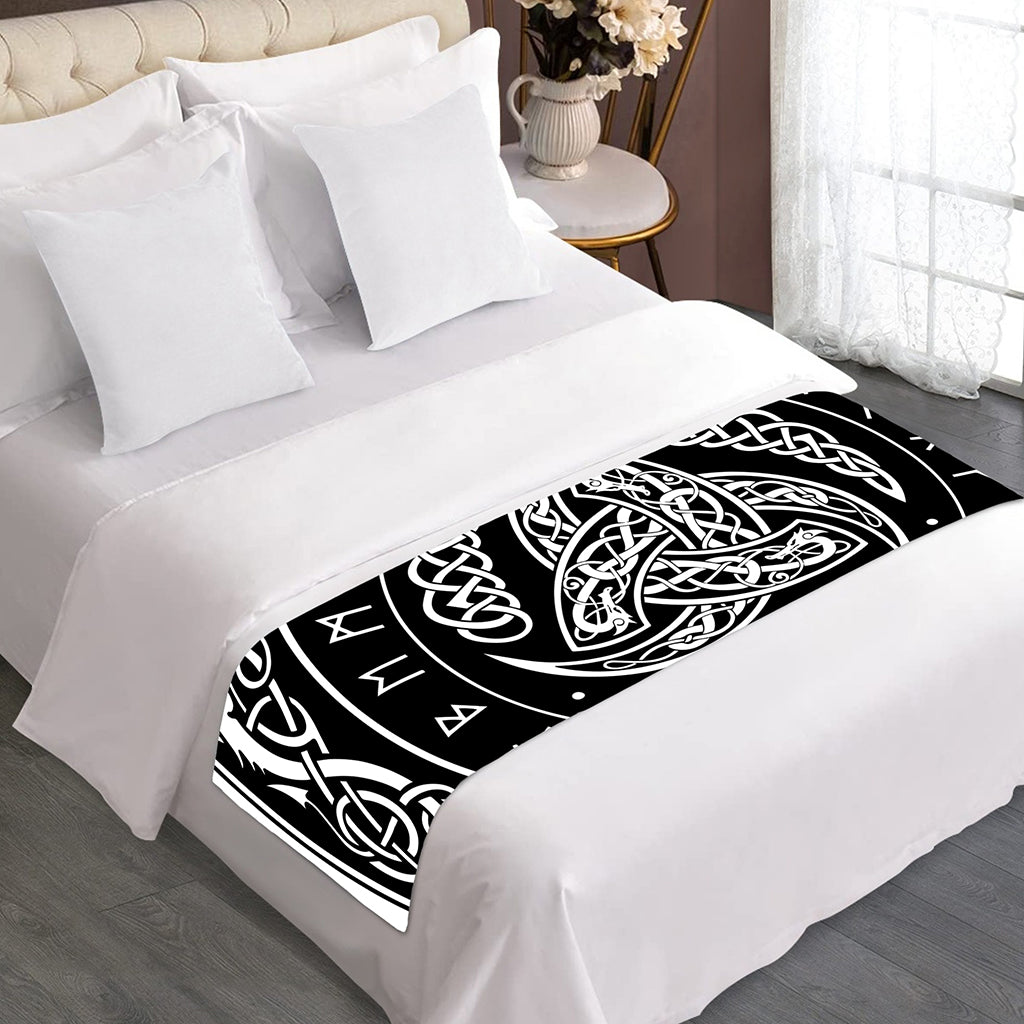 Viking Triple Horn Of Odin Print Bed Runner