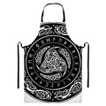 Viking Triple Horn Of Odin Print Bib Apron With Pocket