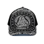 Viking Triple Horn Of Odin Print Black Mesh Trucker Cap