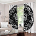 Viking Triple Horn Of Odin Print Dimout Grommet Curtains
