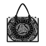 Viking Triple Horn Of Odin Print Canvas Tote Bag