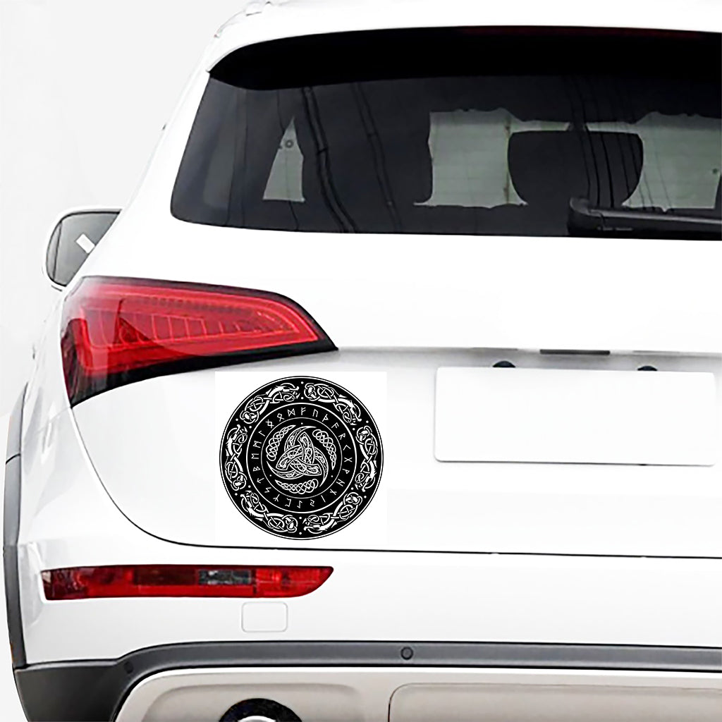 Viking Triple Horn Of Odin Print Car Sticker