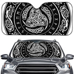 Viking Triple Horn Of Odin Print Car Windshield Sun Shade