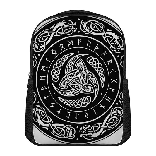 Viking Triple Horn Of Odin Print Casual Backpack