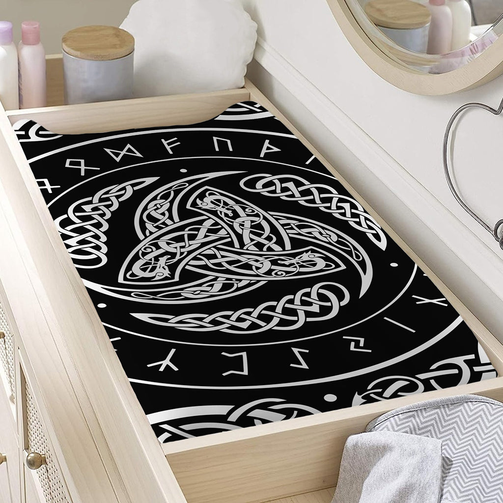 Viking Triple Horn Of Odin Print Changing Pad Cover
