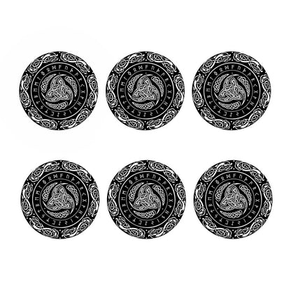 Viking Triple Horn Of Odin Print Coaster Set