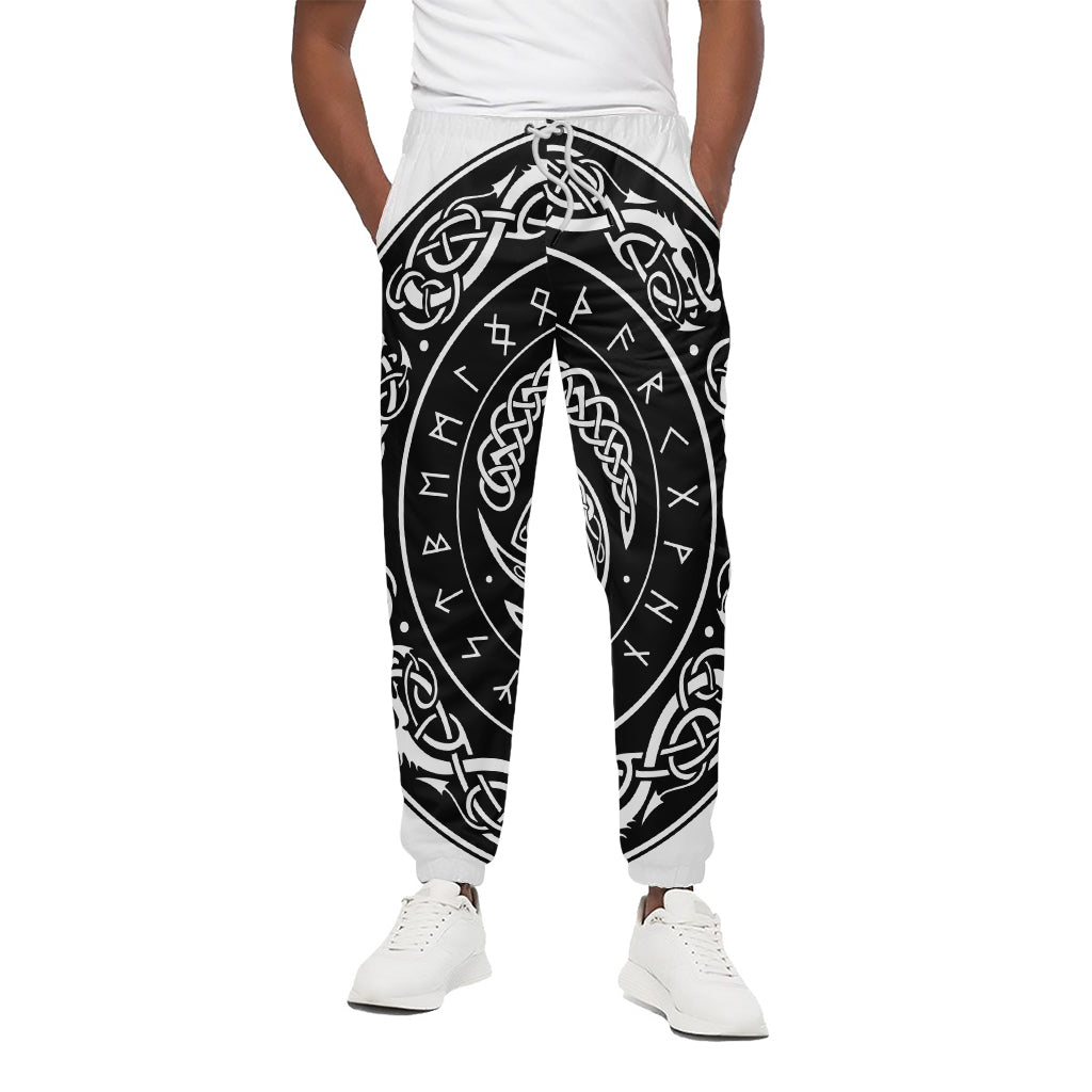 Viking Triple Horn Of Odin Print Cotton Pants