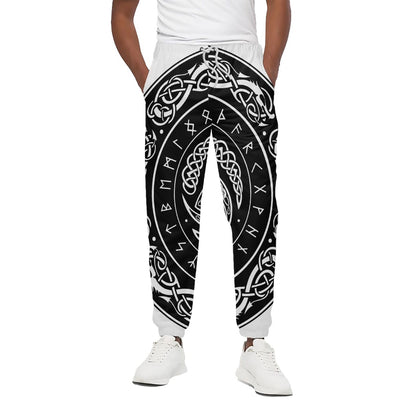 Viking Triple Horn Of Odin Print Cotton Pants