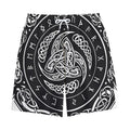 Viking Triple Horn Of Odin Print Cotton Shorts