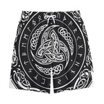 Viking Triple Horn Of Odin Print Cotton Shorts