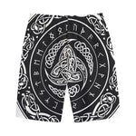 Viking Triple Horn Of Odin Print Cotton Shorts