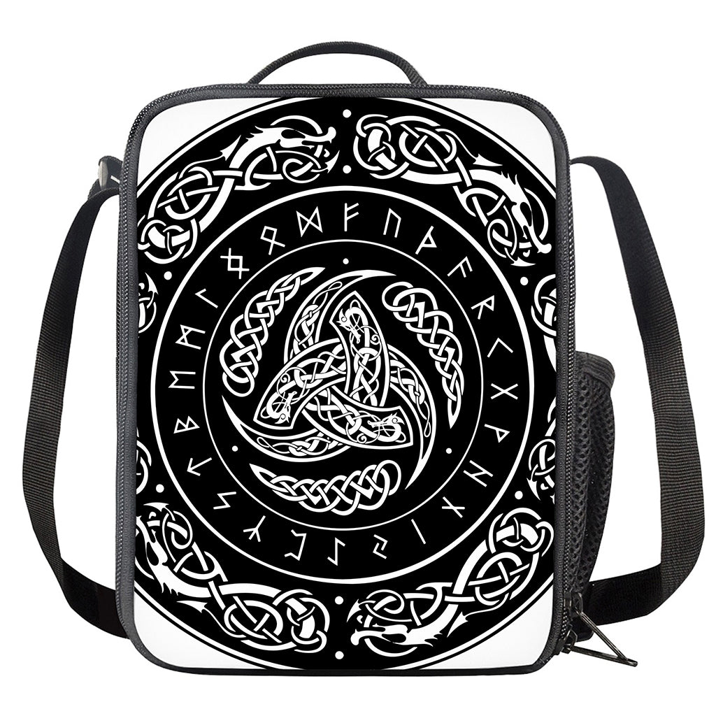 Viking Triple Horn Of Odin Print Crossbody Lunch Bag