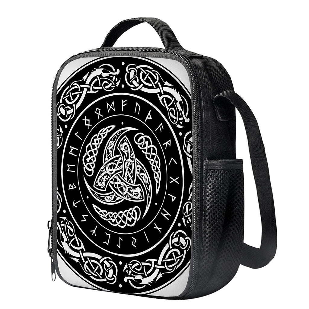 Viking Triple Horn Of Odin Print Crossbody Lunch Bag