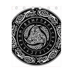 Viking Triple Horn Of Odin Print Curtain