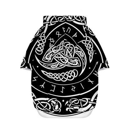 Viking Triple Horn Of Odin Print Dog Zip Up Hoodie
