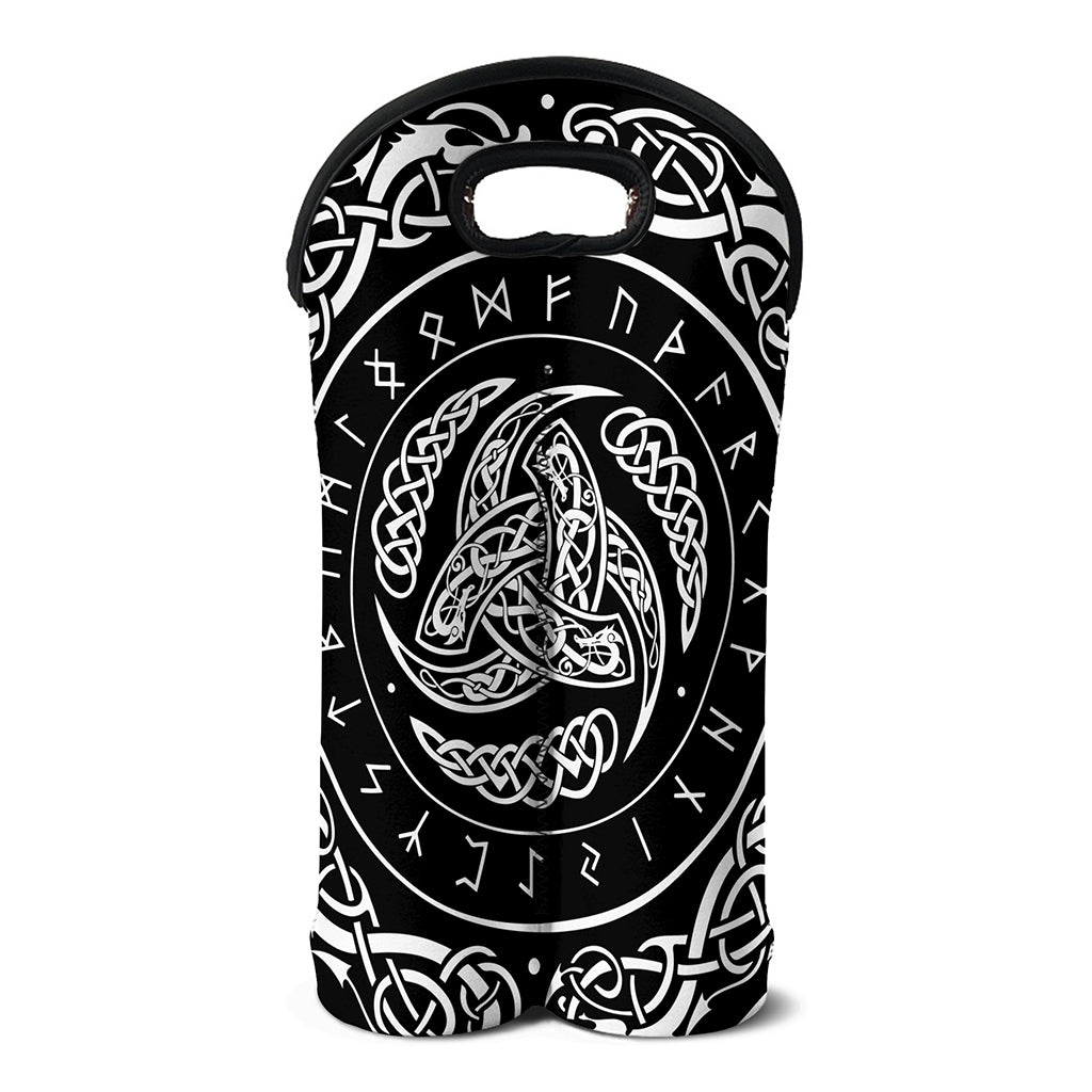 Viking Triple Horn Of Odin Print Double Neoprene Wine Tote