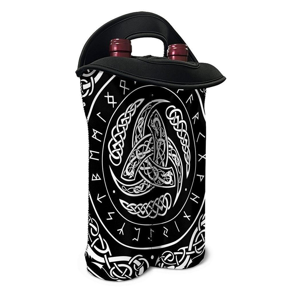 Viking Triple Horn Of Odin Print Double Neoprene Wine Tote