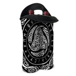 Viking Triple Horn Of Odin Print Double Neoprene Wine Tote