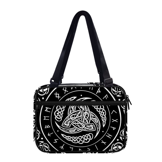 Viking Triple Horn Of Odin Print Double Strap Bible Bag