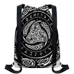 Viking Triple Horn Of Odin Print Drawstring Backpack