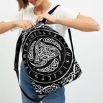 Viking Triple Horn Of Odin Print Drawstring Backpack