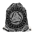 Viking Triple Horn Of Odin Print Drawstring Bag