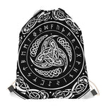 Viking Triple Horn Of Odin Print Drawstring Bag